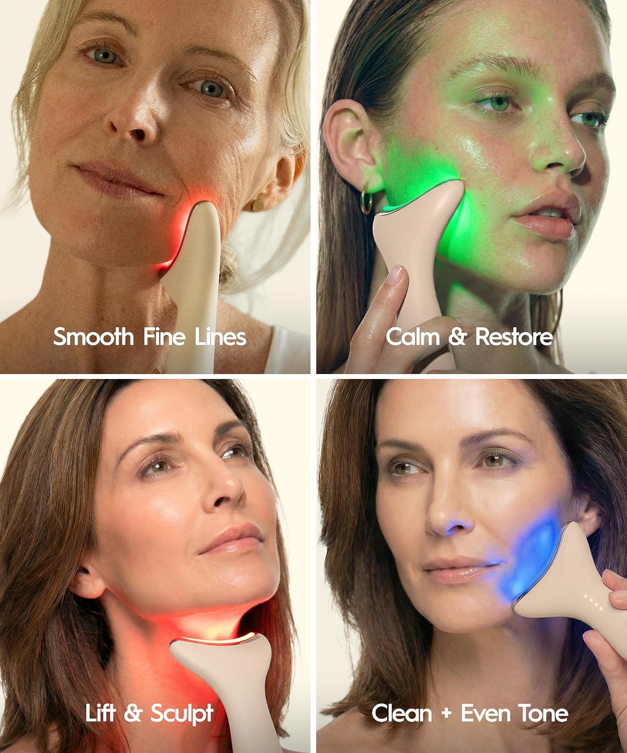 REVO Face Genie face and neck device shown beside its retail packaging